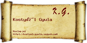 Kostyál Gyula névjegykártya